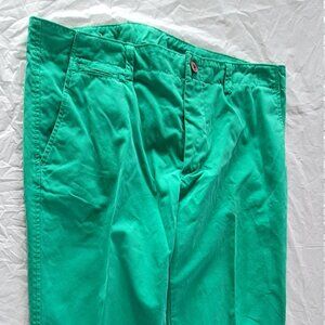 JCP Men's Chinos 5 Pocket Kelly Green Twill Size 36x30 Straight Leg 100% Cotton